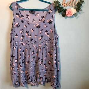 Torrid Floral Ruffled Tank Top Size 3